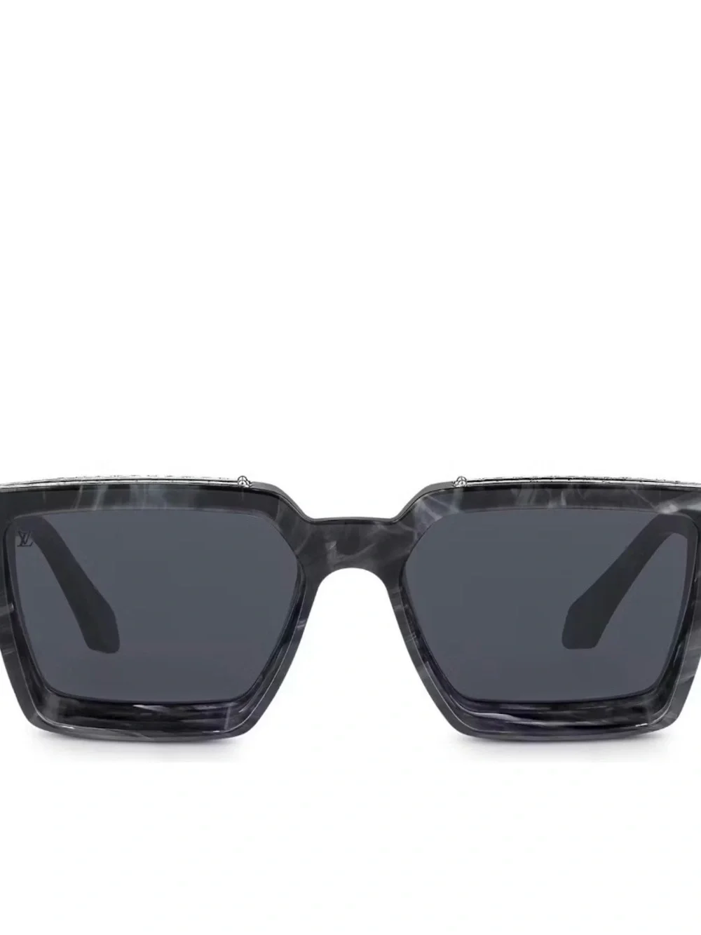 Louis Vuitton Millionaire Marbled Black Square Sunglasses with Dark Lenses